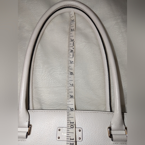 KATE SPADE Grove Street Maeve Zip Tote Leather Laptop Pocket Black White GUC - Picture 7 of 14